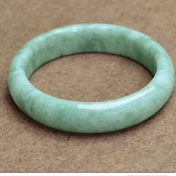 Jade World Jewelry - Natural Hand Carved Jade Bangle. Untreated Beauty